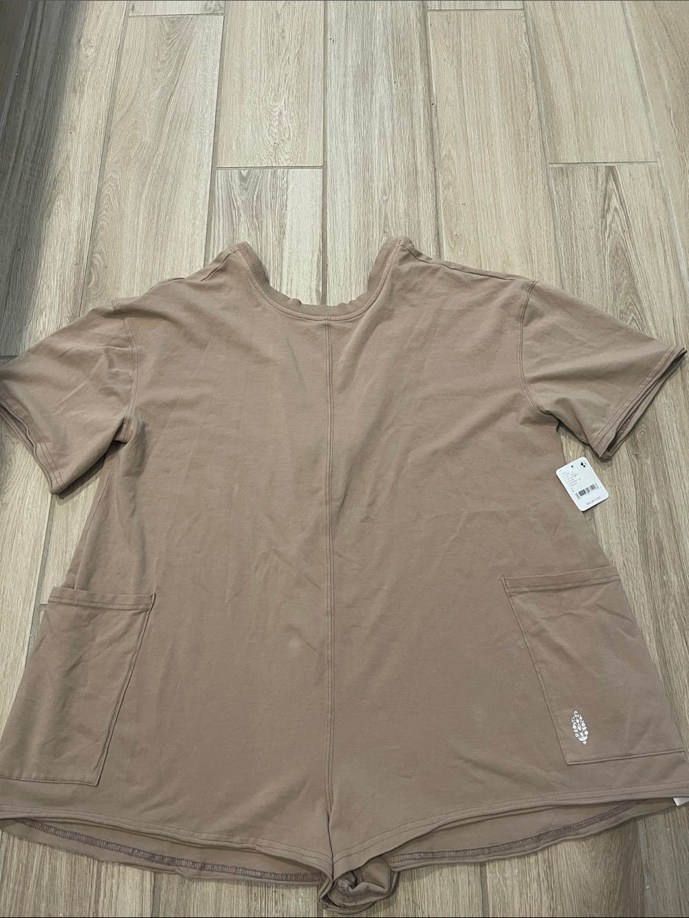 NWT Free People FP Movement Hot Shot Tee Romper Mocha Latte Sz S - Picture 5 of 16